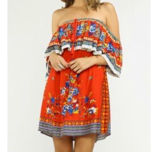 Flying Tomato Dress Off the Shoulder Boho Floral